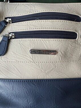 Stone & Co. Sydney Chino & Navy Blue 3-way Convertible Crossbody Bag NWOT